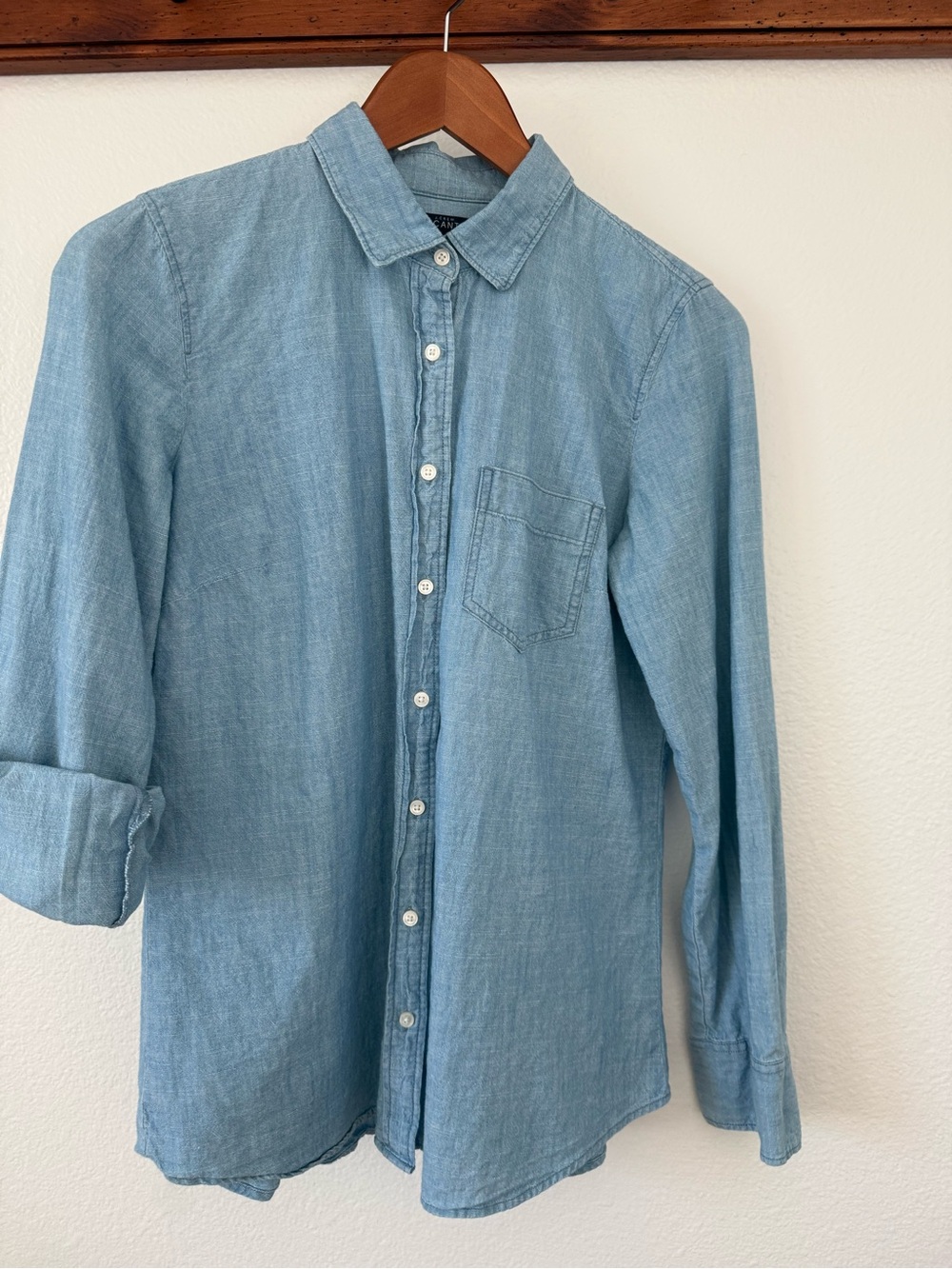 J Crew Blue Chambray Button-Up Shirt